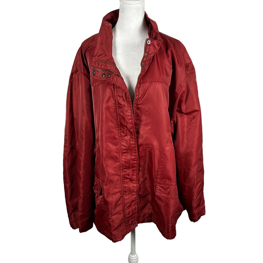 Venezia Jeans Red Windbreaker Jacket Size 28 30 Estimate Spring Fall Vintage